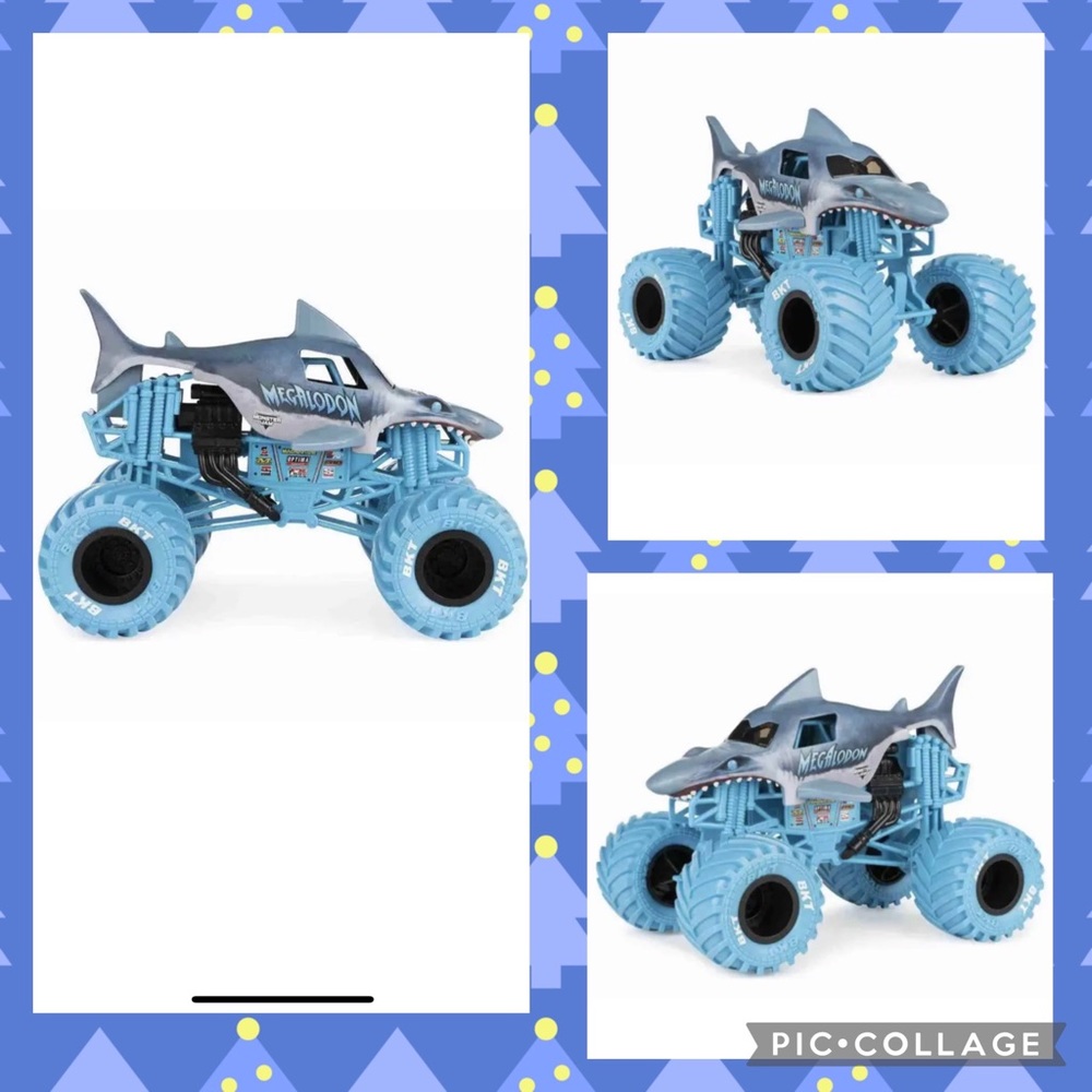 Die Cast Truck Monster Jam Megalodon, Nitro Neon Series 1:24 Scale (#8830) - Picture 1 of 13